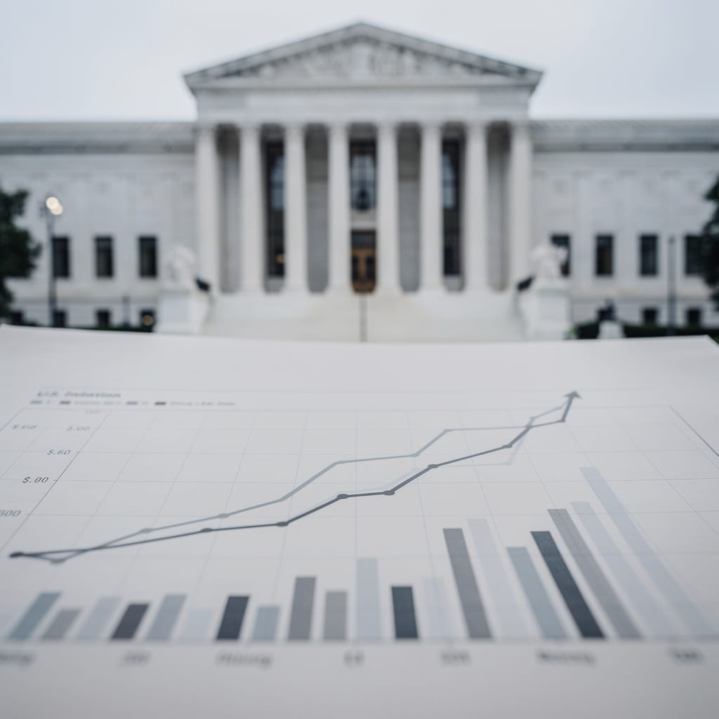 US inflation chart and Federal Reserve building