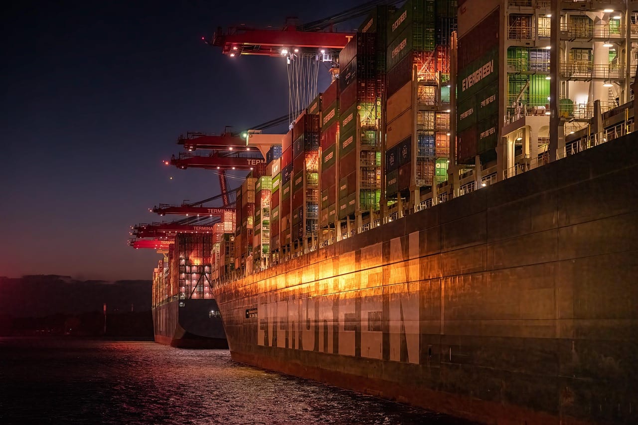 Iran port shipping illustration