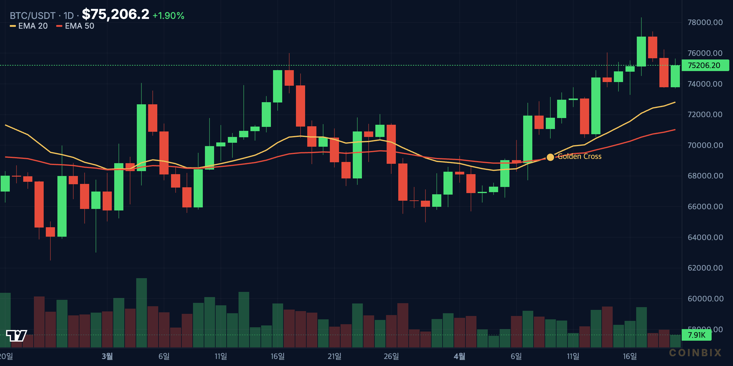 BTC 1D price chart analysis